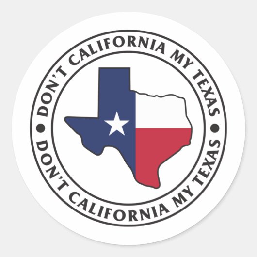 California My Texas niet Ronde Sticker (Voorkant)