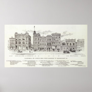 California North side Sansome en Leidesdorff Poster