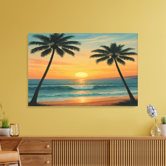 California Ocean Sunset – 36x24 Wall Art Print (Insitu (Woonkamer))