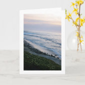 California Ocean Sunset Beach Carte de voeux perso (Fleur jaune)