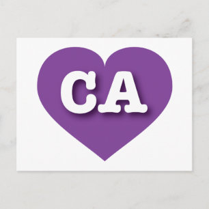 California Paars Heart - Ik hou van CA Briefkaart