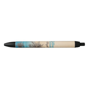 California Palm Trees & Beach Zwarte Inkt Pen