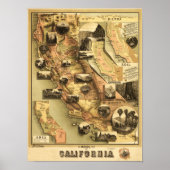 California Panoramic Map Poster (Voorkant)