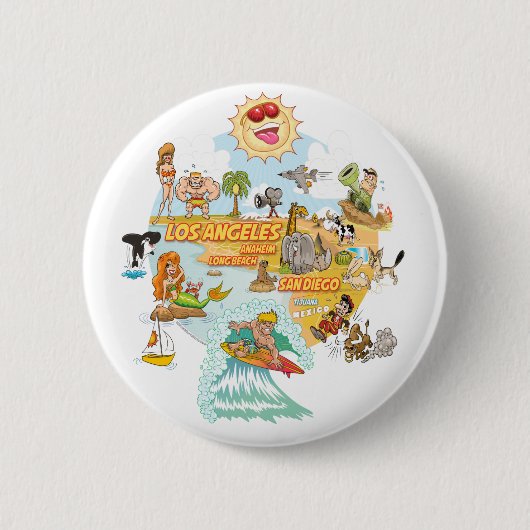 California Paradise Ronde Button 5,7 Cm (Voorkant)