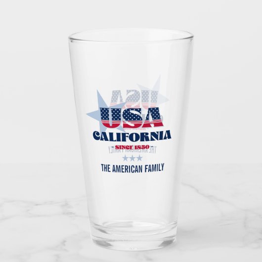 California Patriotic Pride gepersonaliseerd Glas (Voorkant)