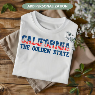 California Patriottisch De Gouden Staat Maatwerk T-shirt