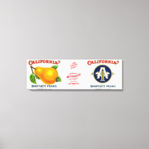 California Pear Label Canvas Afdruk