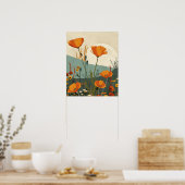 California Poppies Origineel Abstract Art Poster (Keuken)