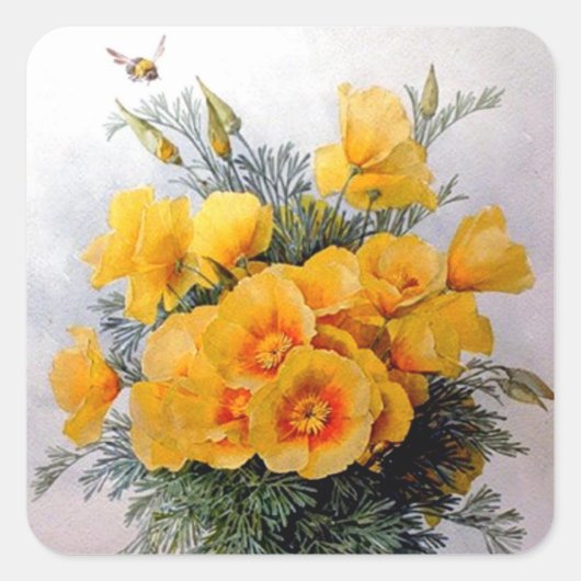 "California Poppies" par Paul de Longpre - Sticker (Devant)