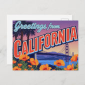 California Poppy and Bridge Briefkaart (Voorkant / Achterkant)
