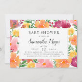 California Poppy Baby shower Invitation Kaart (Voorkant)