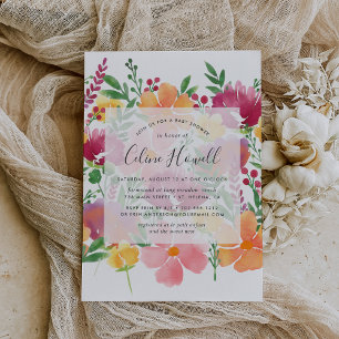 California Poppy Baby shower Invitation Kaart