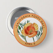 California Poppy Day, gouden papaver Ronde Button 7,6 Cm (Voorkant /achterkant)