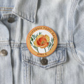 California Poppy Day, gouden papaver Ronde Button 7,6 Cm (In situ)