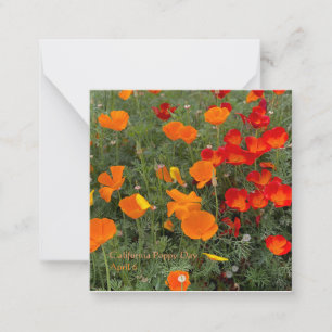 California Poppy Day Notitiekaartje