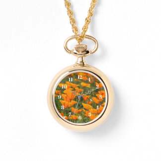 California Poppy Field Gold Women's Watch Horloge
