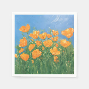 California Poppy Field Sky impressionistisch schil Servet