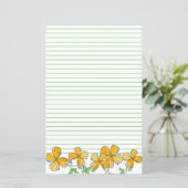 California Poppy Flowers Oranje Green Lined (Staand voorkant)