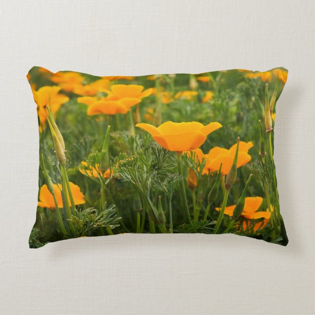 California Poppy Patch Foto Decoratief Kussen (Voorkant)