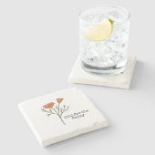 California Poppy Stenen Onderzetter (Zijkant)