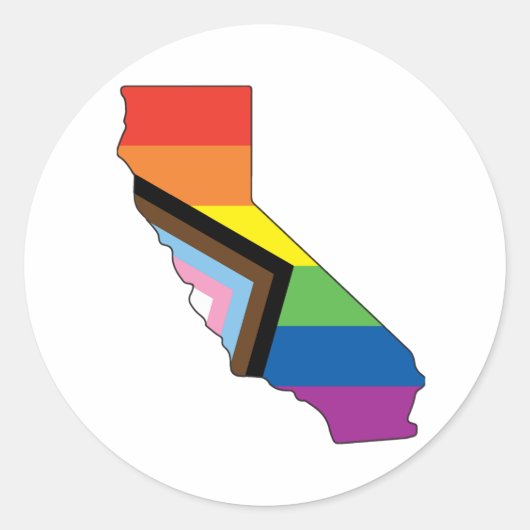 California Pride - Voortgangsvlag Ronde Sticker (Voorkant)