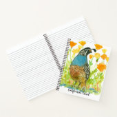 California Quail Bird Poppies Journal aquarelle (Intérieur)