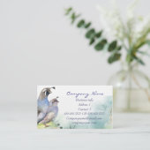 California Quail Carte de visite Bird Nature (Debout devant)