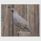 CALIFORNIA QUAIL OP BARNBOARD CADEAUPAPIER (Vlak)