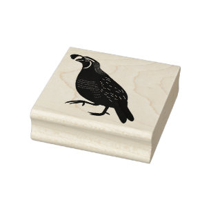 California Quail State Vogelillustratie Rubberstempel
