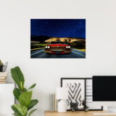 California Rat Rod Car Skeleton Driver Poster (Bureau à domicile)