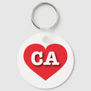 California Red Heart - Ik hou van CA Sleutelhanger