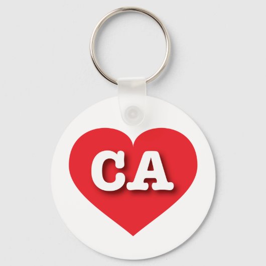California Red Heart - Ik hou van CA Sleutelhanger (Voorkant)