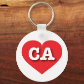 California Red Heart - Ik hou van CA Sleutelhanger (Voorkant)