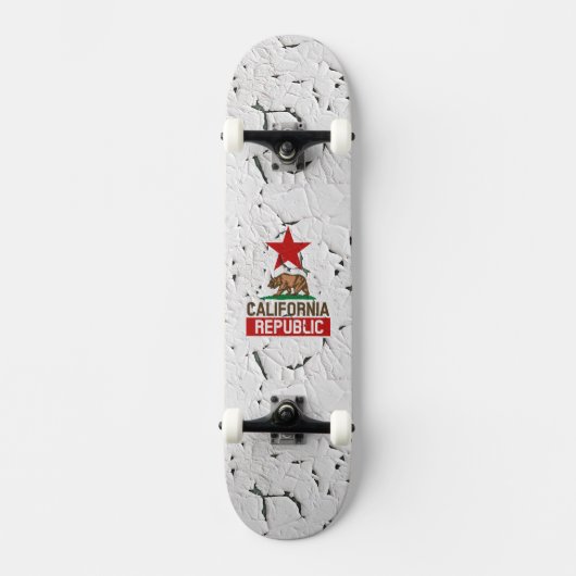 California Republic Afbladderende Verf Decoratie Skateboard (Voorkant)
