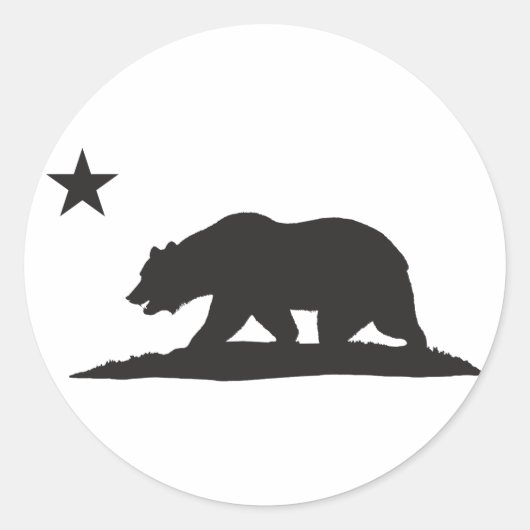California Republic Beer - Zwart Ronde Sticker (Voorkant)