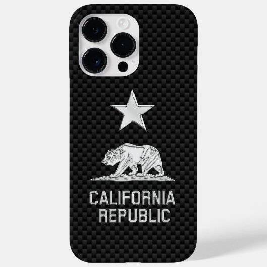 CALIFORNIA REPUBLIC Chrome op koolstofvezel Case-Mate iPhone Case (Achterkant)