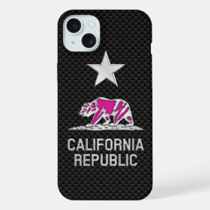 CALIFORNIA REPUBLIC Chrome op koolstofvezel iPhone 15 Plus Case