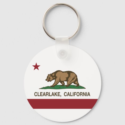 California Republic Flag ClearLake Sleutelhanger (Voorkant)