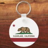 California Republic Flag ClearLake Sleutelhanger (Voorkant)