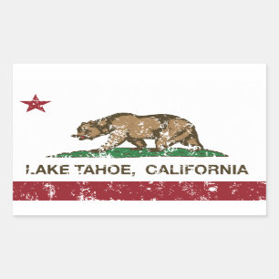 California Republic Flag Lake Tahoe Rechthoekige Sticker