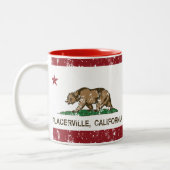 California Republic Flag Placerville Tweekleurige Koffiemok (Links)