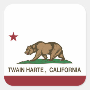 California Republic Flag Twain Harte Vierkante Sticker