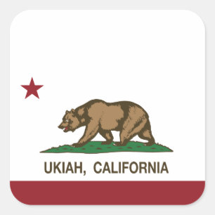 California Republic Flag Ukiah Vierkante Sticker
