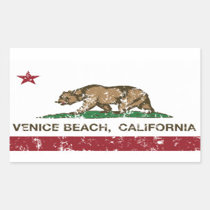 California Republic Flag Venice Beach Rechthoekige Sticker