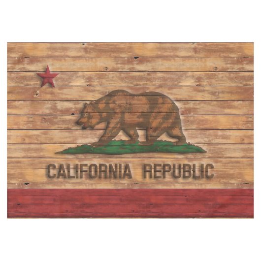 California Republic Flag  Wood Design Tafelkleed (Voorkant (Horizontaal))