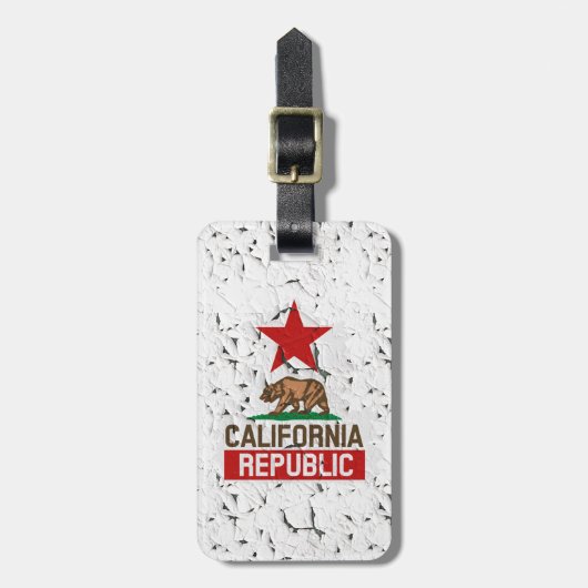 California Republic Peeling Paint Decor Bagagelabel (Voorkant verticaal)