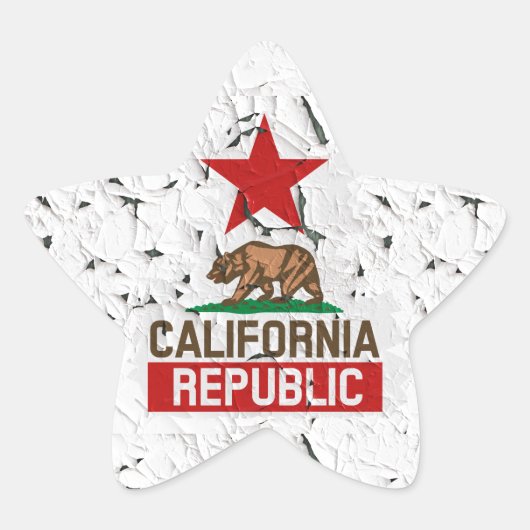 California Republic Peeling Paint Decor Ster Sticker (Voorkant)