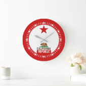 California Republic State Flag Large Star Dial Grote Klok (Huis)