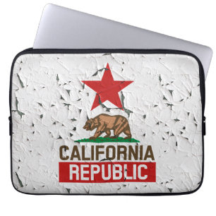 California Republiek Afbladderende Verf Stijl Laptop Sleeve