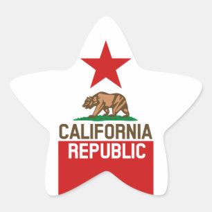 CALIFORNIA REPUBLIEK Vlag groot Star-ontwerp Ster Sticker